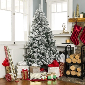 XINYANG Arbre de Noël flocage PVC blanc flocon de neige Décoration sapin de noel