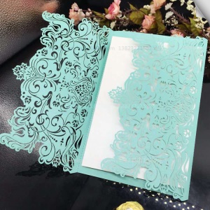 Billets Invitations de mariage  papier nacré sculpté et ajouré (remarques de couleur)