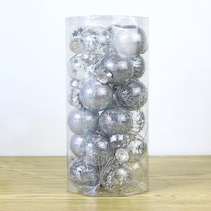 CHANGJIN ensemble de boules de Noël * 24pcs PET couleur plastique
