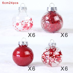 CHANGJIN ensemble de boules de Noël * 24pcs PET couleur plastique