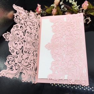 Billets Invitations de mariage  papier nacré sculpté et ajouré (remarques de couleur)