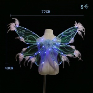 Ailes lumineuses avec plumes en tissu
