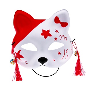 YDN masque de vacances demi-visage renard en  PVC écologique