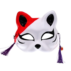 YDN masque de vacances demi-visage renard en  PVC écologique