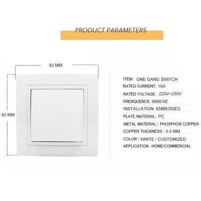 MEZEEN Interrupteur mural standard européen Commutateur à 1 position Commutateur simple/double commande