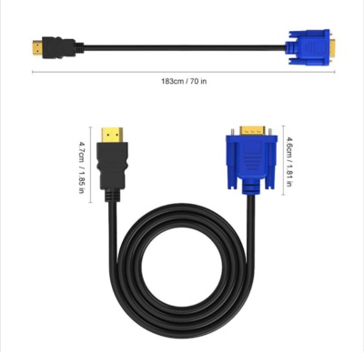 DOONJIEY  Cable de conversion HDMI en VGA 1.8-3 m