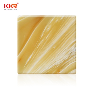 Pierre artificielle Jaune avec motif Acrylique