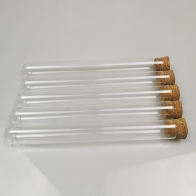 QUIUJING  Tube à essai en verre avec fond rond transparent et bouchon en bois
