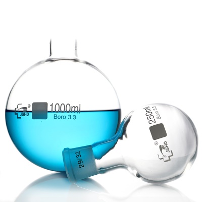JSHD Flacon à fond rond en verre à haute teneur en borosilicate