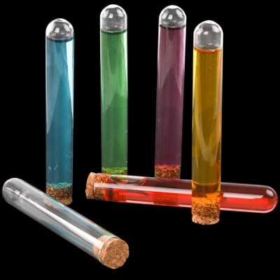 HUIYA  Tube à essai en plastique jetable avec bouchon en bois