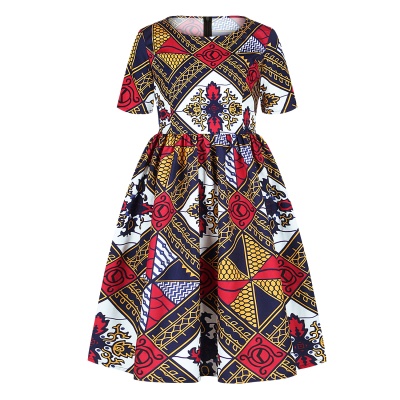 Robe pour enfants avec fermeture éclair à Impression numérique et manches courtes