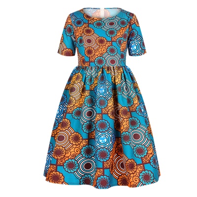 Robe pour enfants avec fermeture éclair à Impression numérique et manches courtes