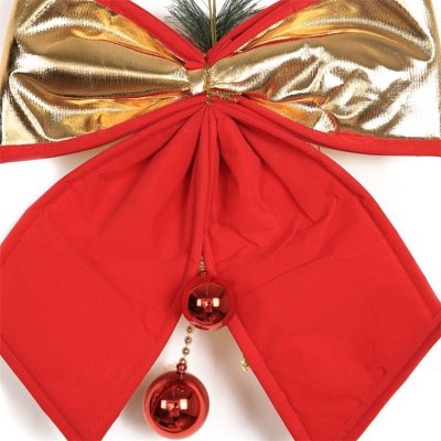 porte-bonheur arbre de noël en tissu doré