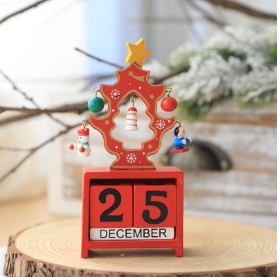Calendrier de Noël Décoration de bureau en bois