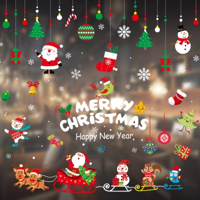 Autocollants de Noël à base de matériau de film statique non adhésif