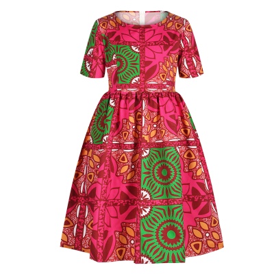 Robe pour enfants avec fermeture éclair à Impression numérique et manches courtes