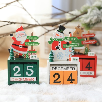 Calendrier de Noël Décoration de bureau en bois