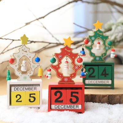 Calendrier de Noël Décoration de bureau en bois