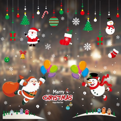 Autocollants de Noël à base de matériau de film statique non adhésif