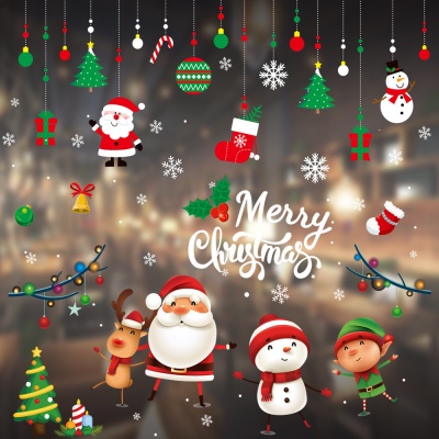 Autocollants de Noël à base de matériau de film statique non adhésif