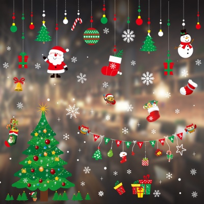 Autocollants de Noël à base de matériau de film statique non adhésif