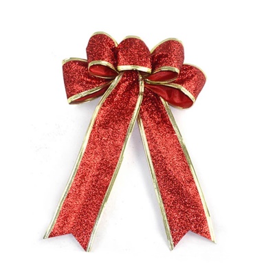 porte-bonheur arbre de noël en tissu doré