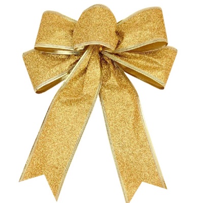porte-bonheur arbre de noël en tissu doré