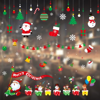 Autocollants de Noël à base de matériau de film statique non adhésif
