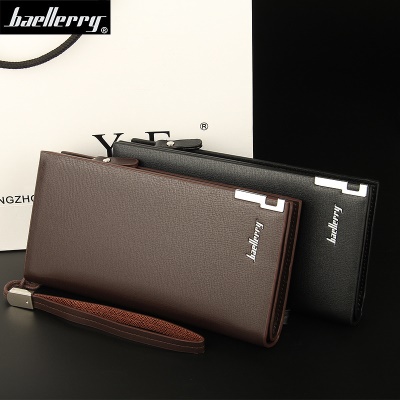 Portefeuille pour homme baellerry avec fermeture à glissière en cuir PU avec fermeture à glissière