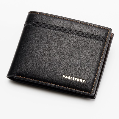 Portefeuille homme baellerry en cuir PU avec 2 plis ouvert