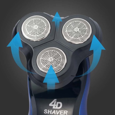 Rasoir électrique à trois têtes d'arc de surface de couteau rechargeable