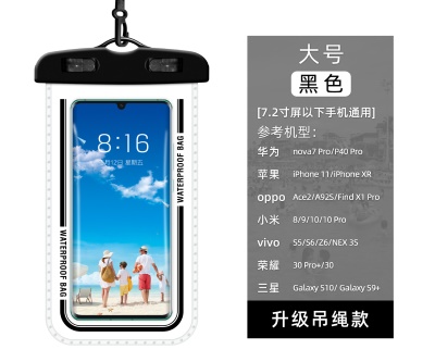 Sachet imperméable waterproof pour téléphone portable PVC transparent suspendu
