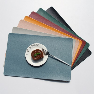Tapis de table Matériau PVC en cuir synthétique Imperméable