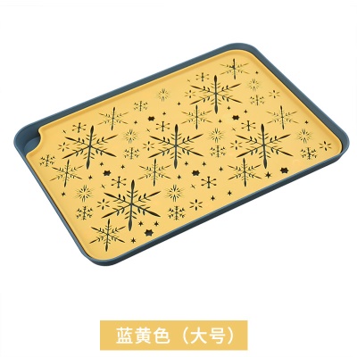AOXI Plateau de service à thé rectangulaire en plastique avec motif de neige