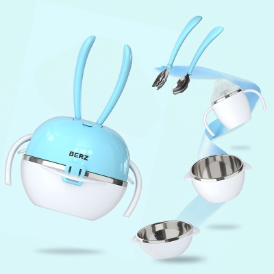 Couverture de vaisselle pour enfants portable anti-chute en acier inoxydable