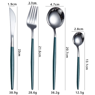 Set de 24 pièces de couteaux, fourchettes et cuillères portugaises en acier inoxydable