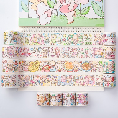 Ruban décoratif avec autocollants en  dessin animés