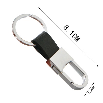 Porte-clés métallique avec cuir  pour clés de voiture