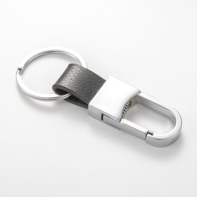 Porte-clés métallique avec cuir  pour clés de voiture