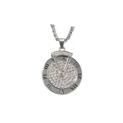 Collier pendentif  Chaine d'horloge rotative pour hommes