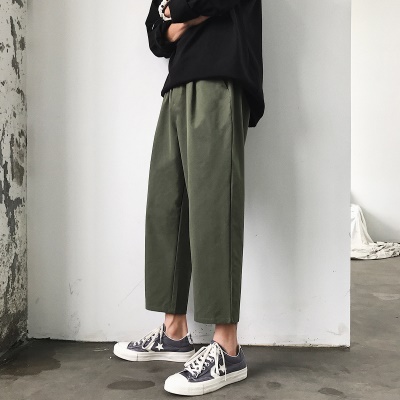 Pantalon droit, ample, jambes larges, pantalon kaki