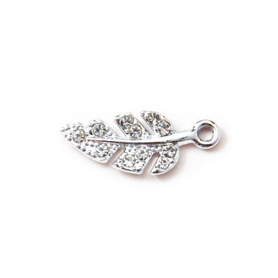 Pendentif de bracelet et boucle d'oreille  en forme  feuille