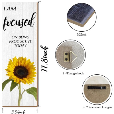 Pendentif en bois décoratif rustique en motif tournesol
