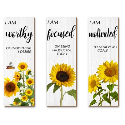 Pendentif en bois décoratif rustique en motif tournesol