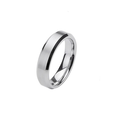 Bague Anneau  en acier inoxydable Acier titane noir