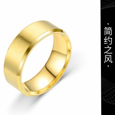 Bague Anneau  en acier inoxydable Acier titane noir