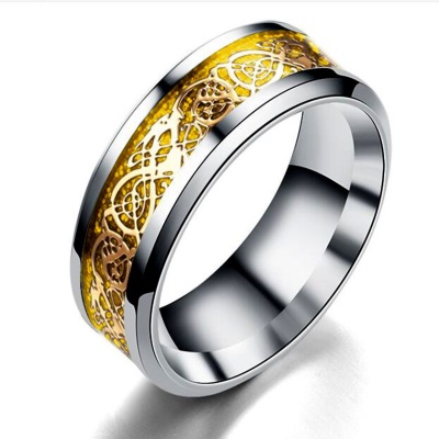 Bague Anneau en Acier Titane Acier inoxydable
