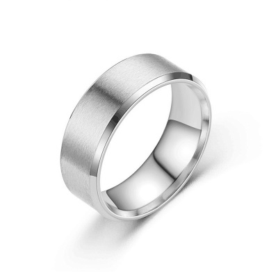 Bague Anneau  en acier inoxydable Acier titane noir
