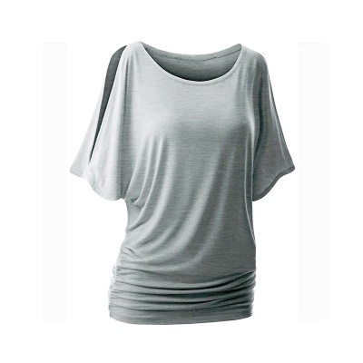 Top femme manches chauves-souris col rond lâche