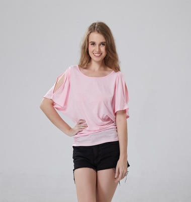 Top femme manches chauves-souris col rond lâche